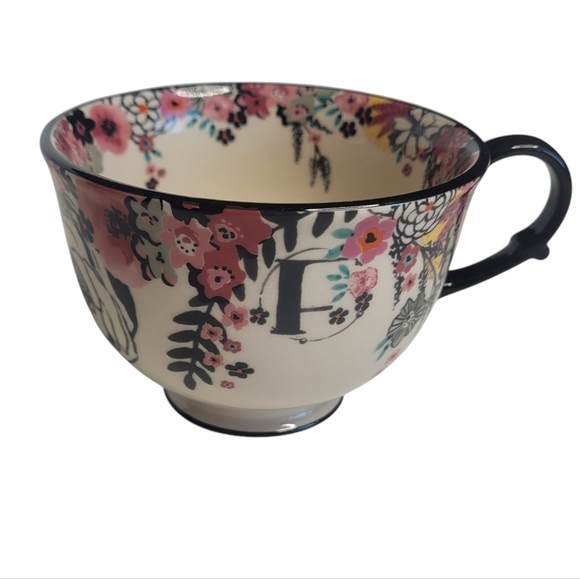 Anthropologie Tea Time Monogram "F" Mug - Picture 2 of 6